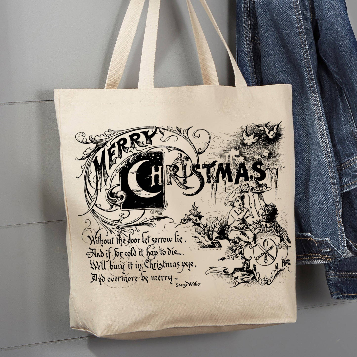 Merry Christmas Door Sorrow Lie, 12 oz Tote Bag