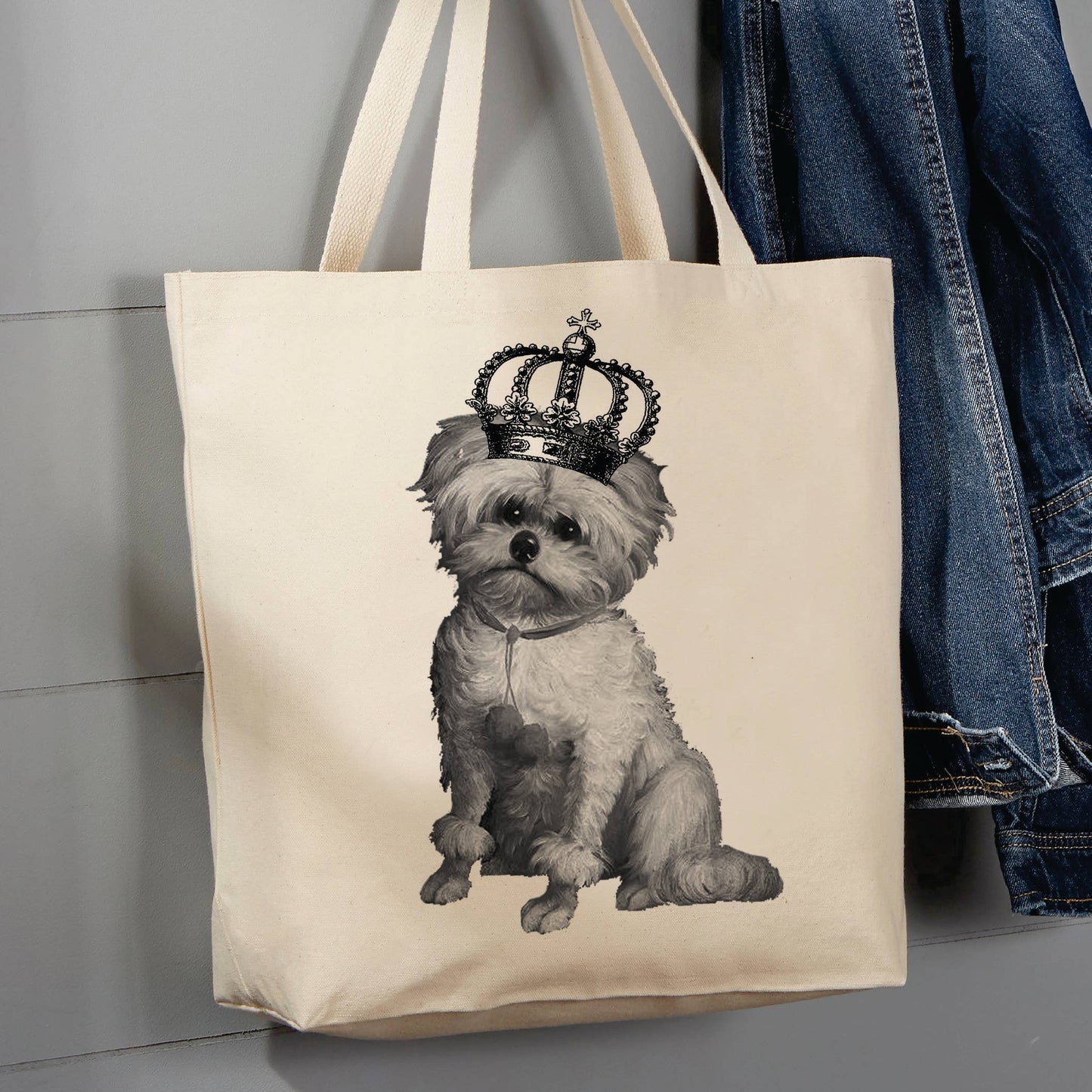 Maltese Dog Crown, 12 oz Tote Bag
