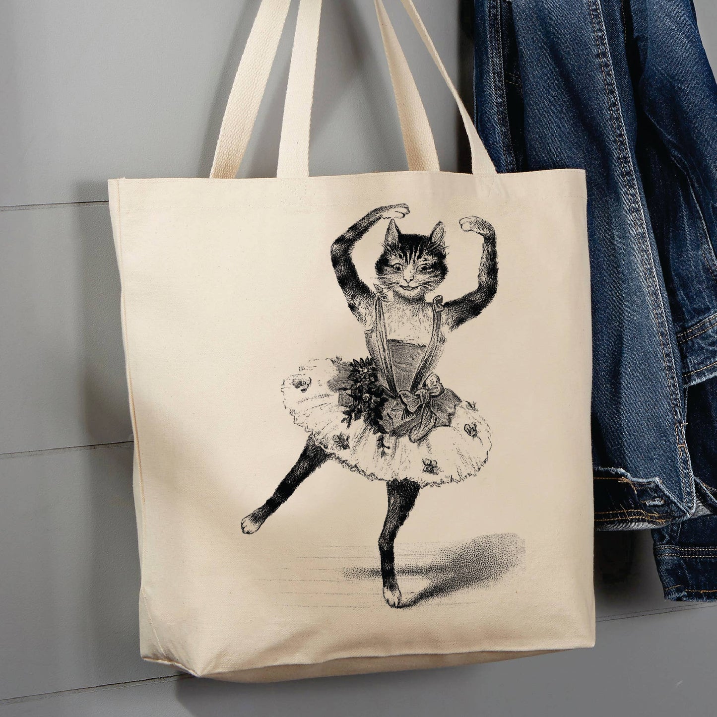 Cat Ballerina, 12 oz Tote Bag
