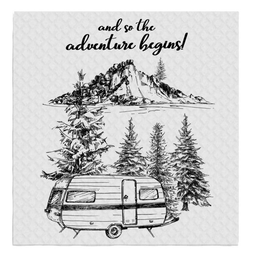 And So the Adventure Begins Camping SWEDISH DISH CLOTHS