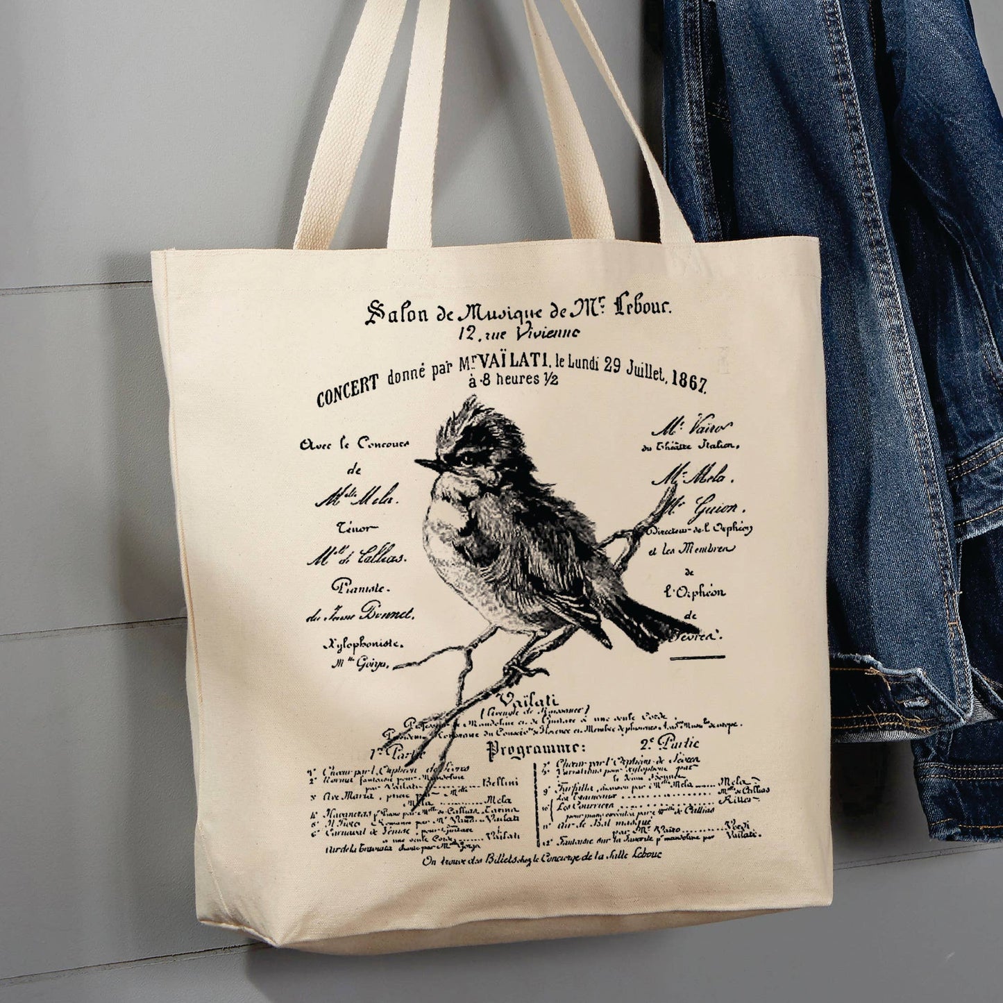 Bird Salon de Music French Paris, 12 oz Tote Bag