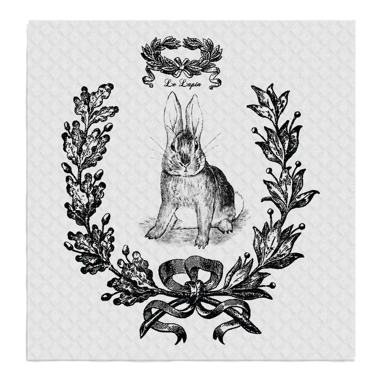 Bunny Rabbit Wreath Fancy Easter SWEDISH DISH CLOTHS