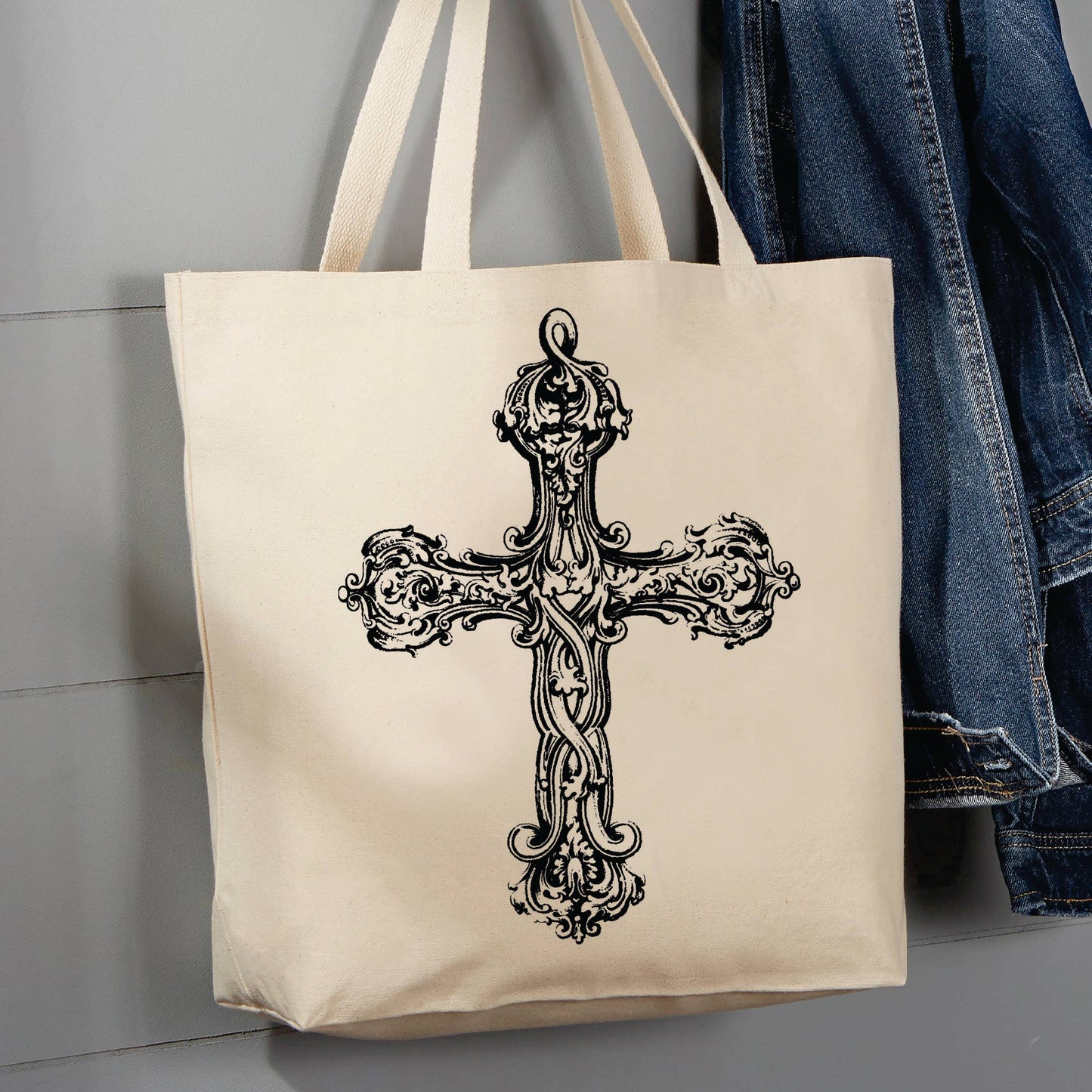 Elegant Cross, 12 oz Tote Bag