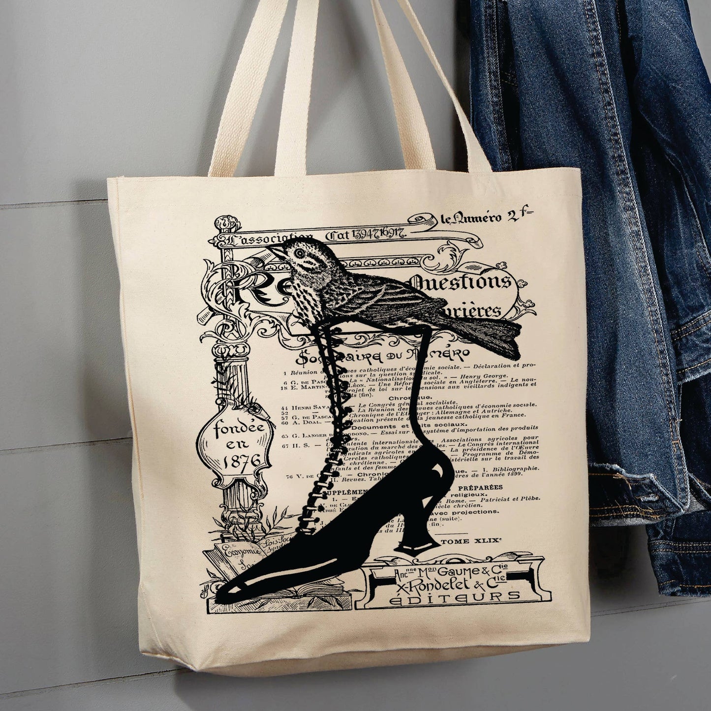 Vintage French, Victorian Shoes, 12 oz Tote Bag
