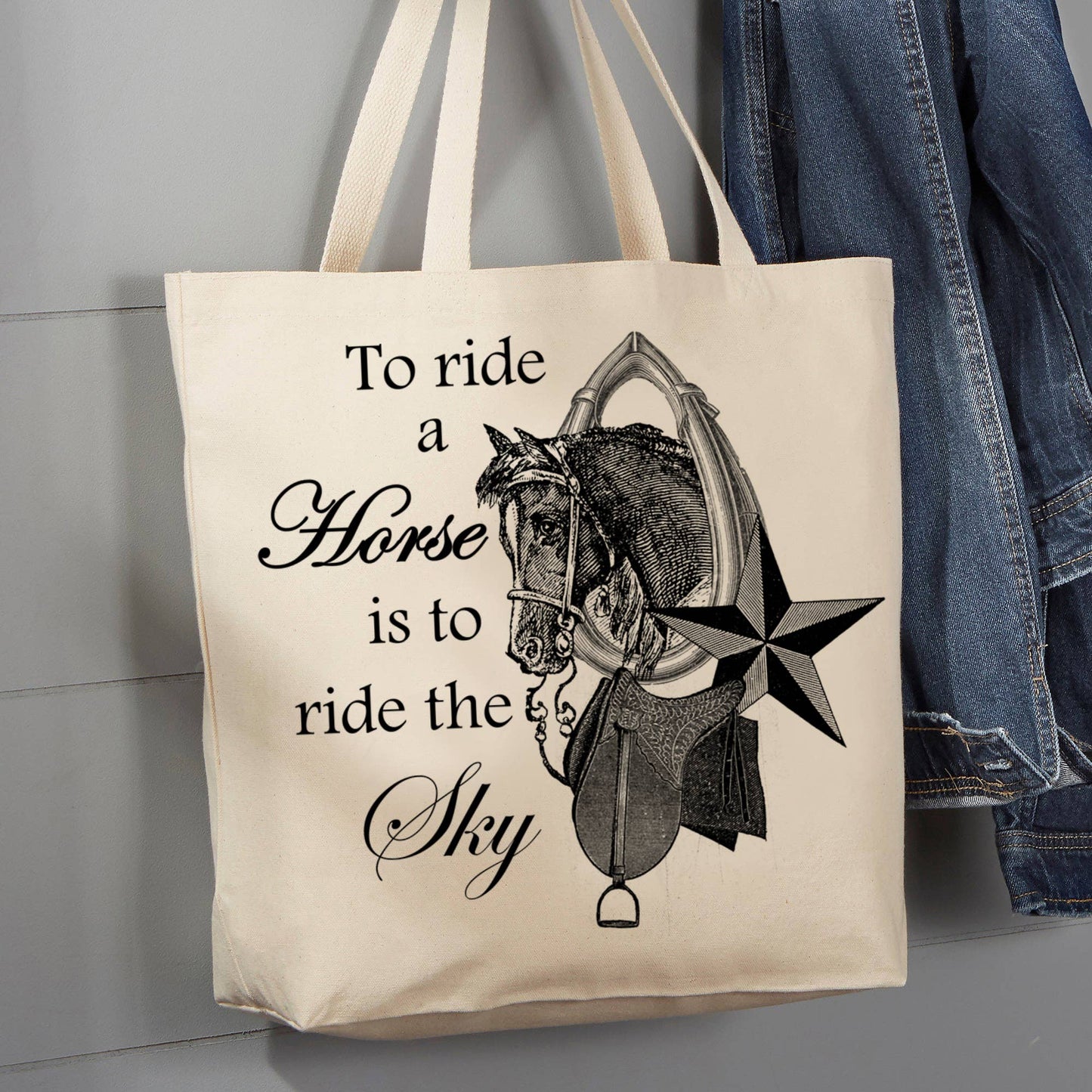 To Ride a Horse is to Ride the Sky, 12 oz Tote Bag