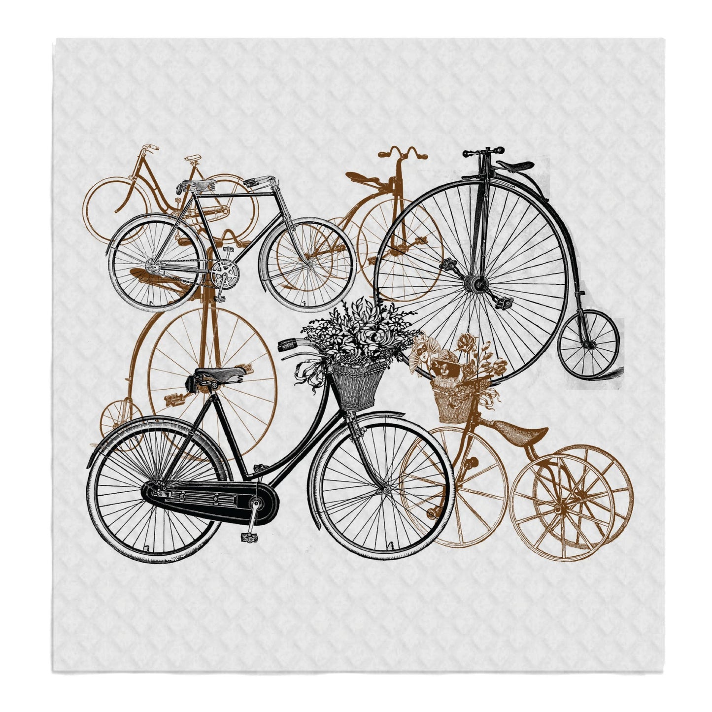 Antique Bikes Flower Basket, SWEDISH DISH CLOTHS