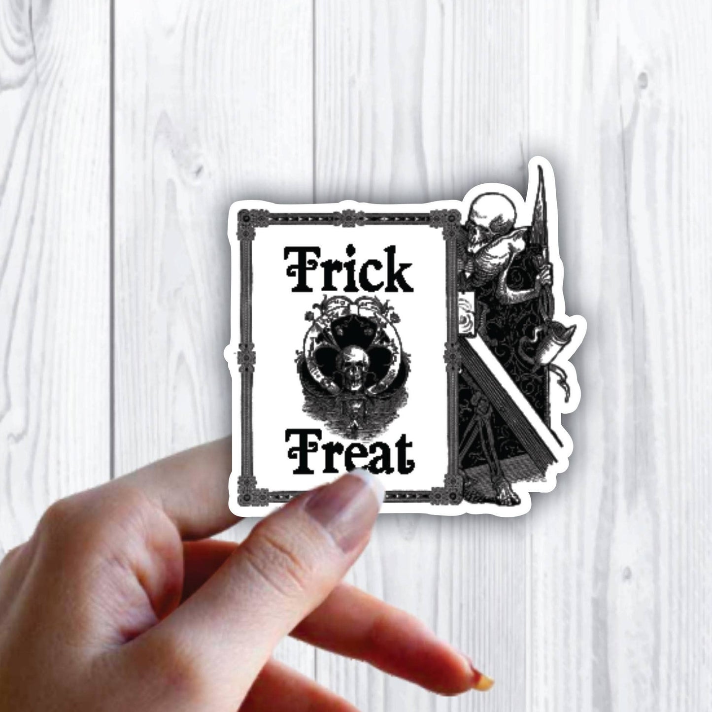 Trick or Treat Halloween Skeleton Sticker