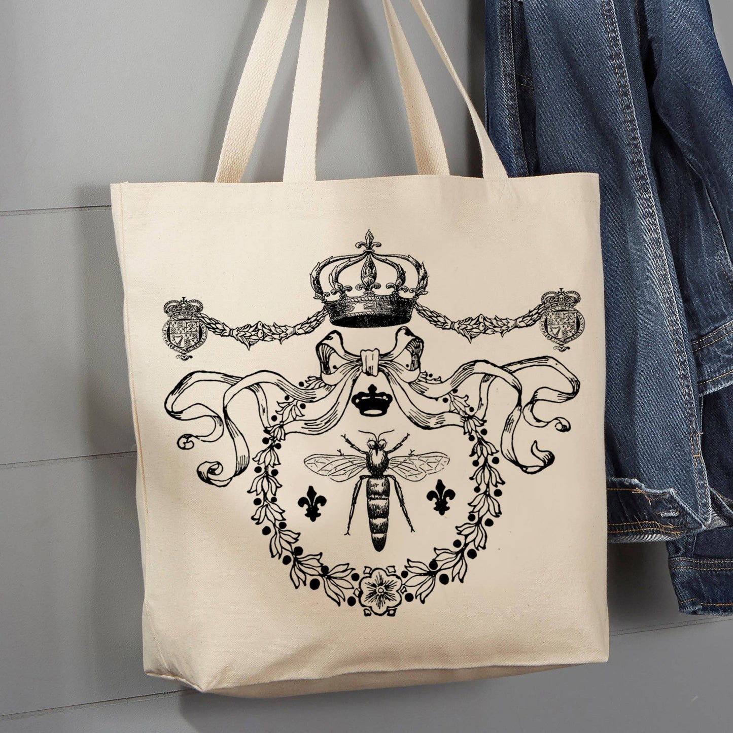 Queen Bee Wreath, 12 oz Tote Bag