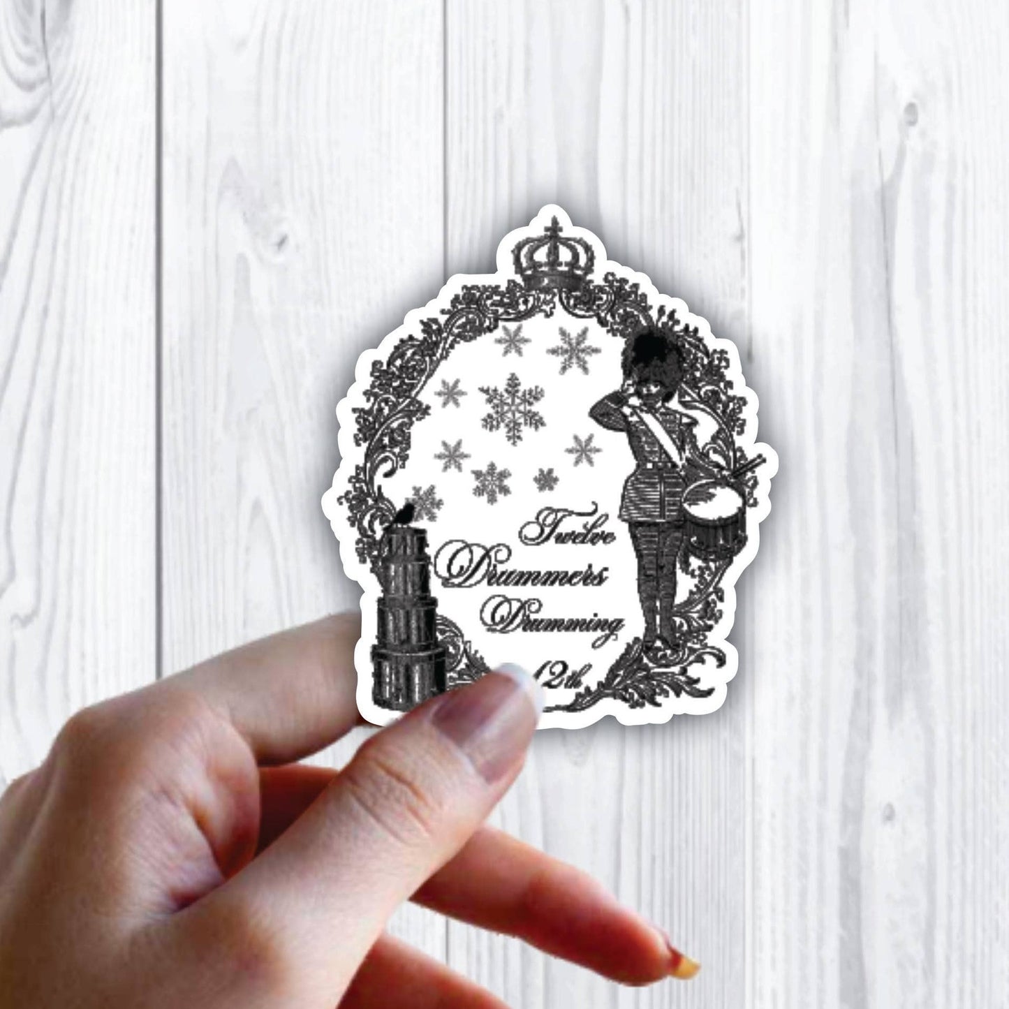 Twelve Drummers Drumming Christmas Sticker