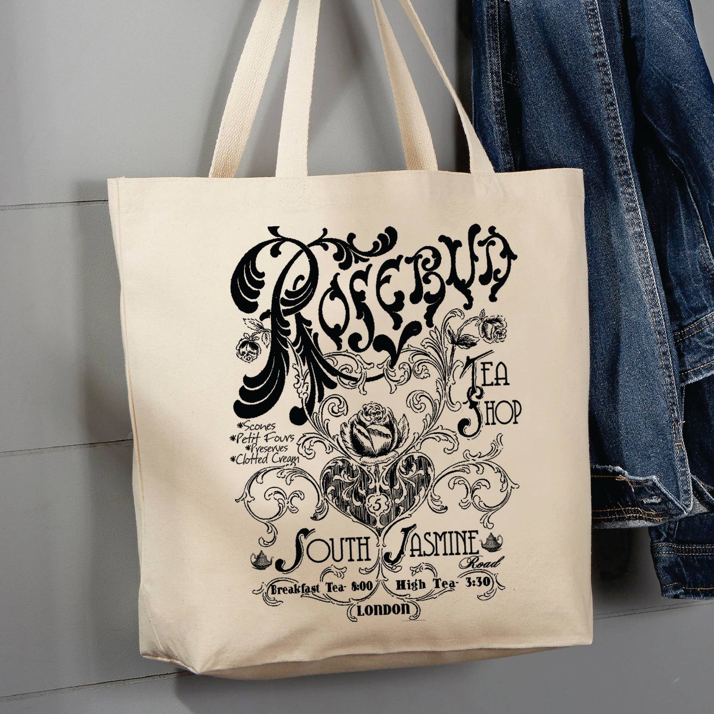 London England Tea Shop , 12 oz Tote Bag