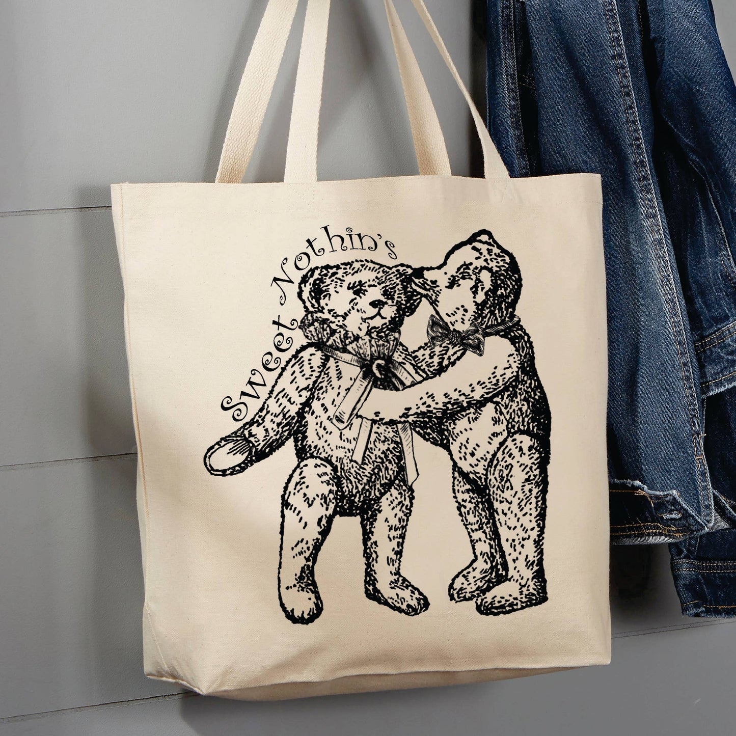 Teddy Bear, Sweet Nothings, 12 oz Tote Bag