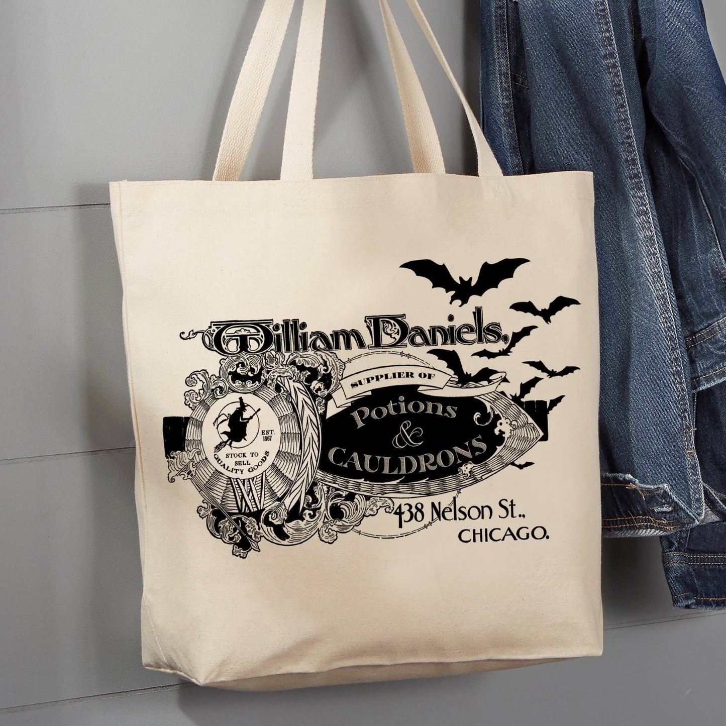William Daniels Potions and Cauldrons Witch, 12 oz Tote Bag
