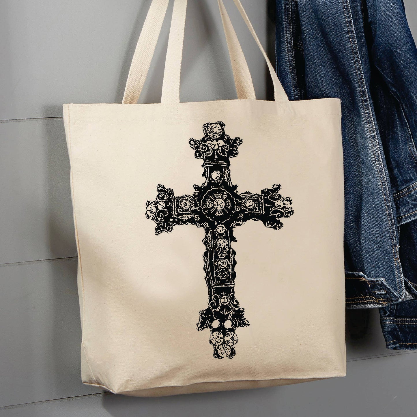 Vintage Medieval, Cross, 12 oz Tote Bag