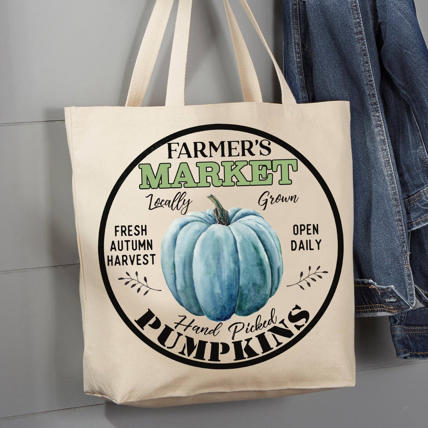 Farmers Market Hand Picked Pumpkins , 12 oz Tote Bag