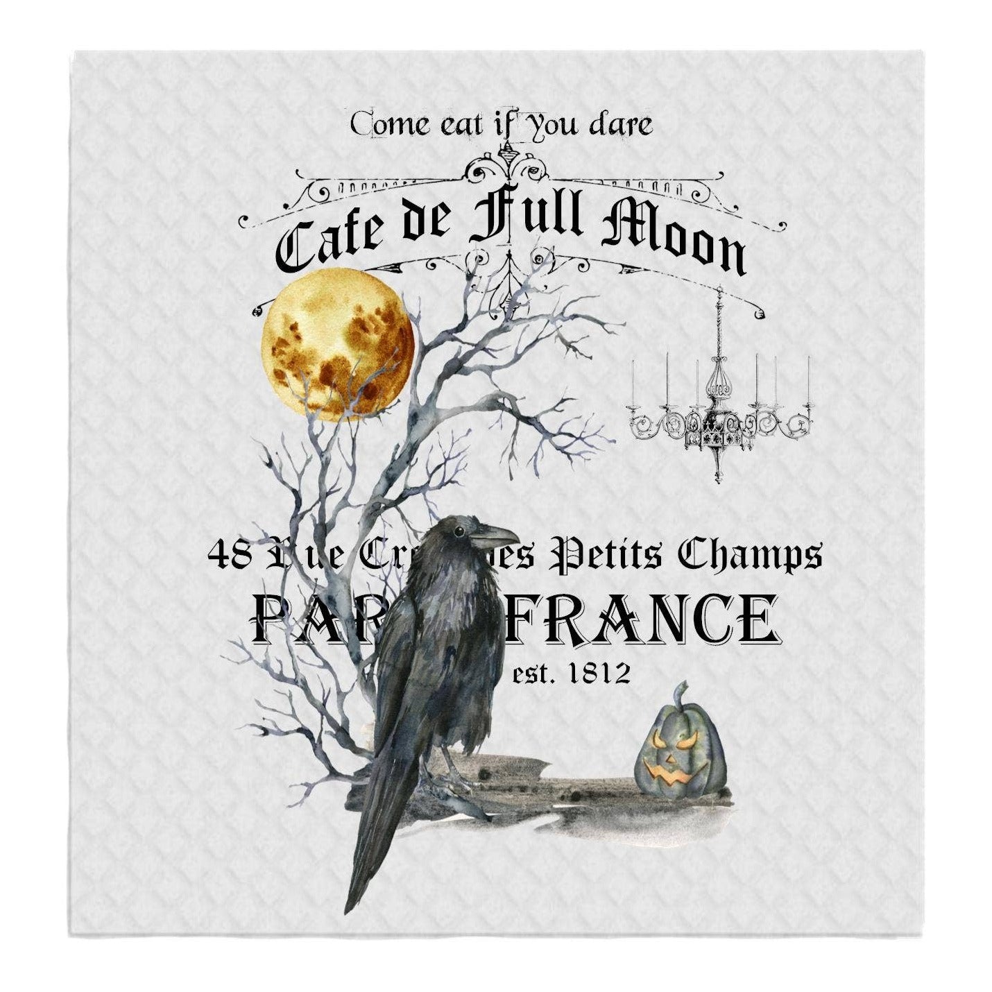 Cafe De Full Moon Paris Halloween SWEDISH DISH CLOTH