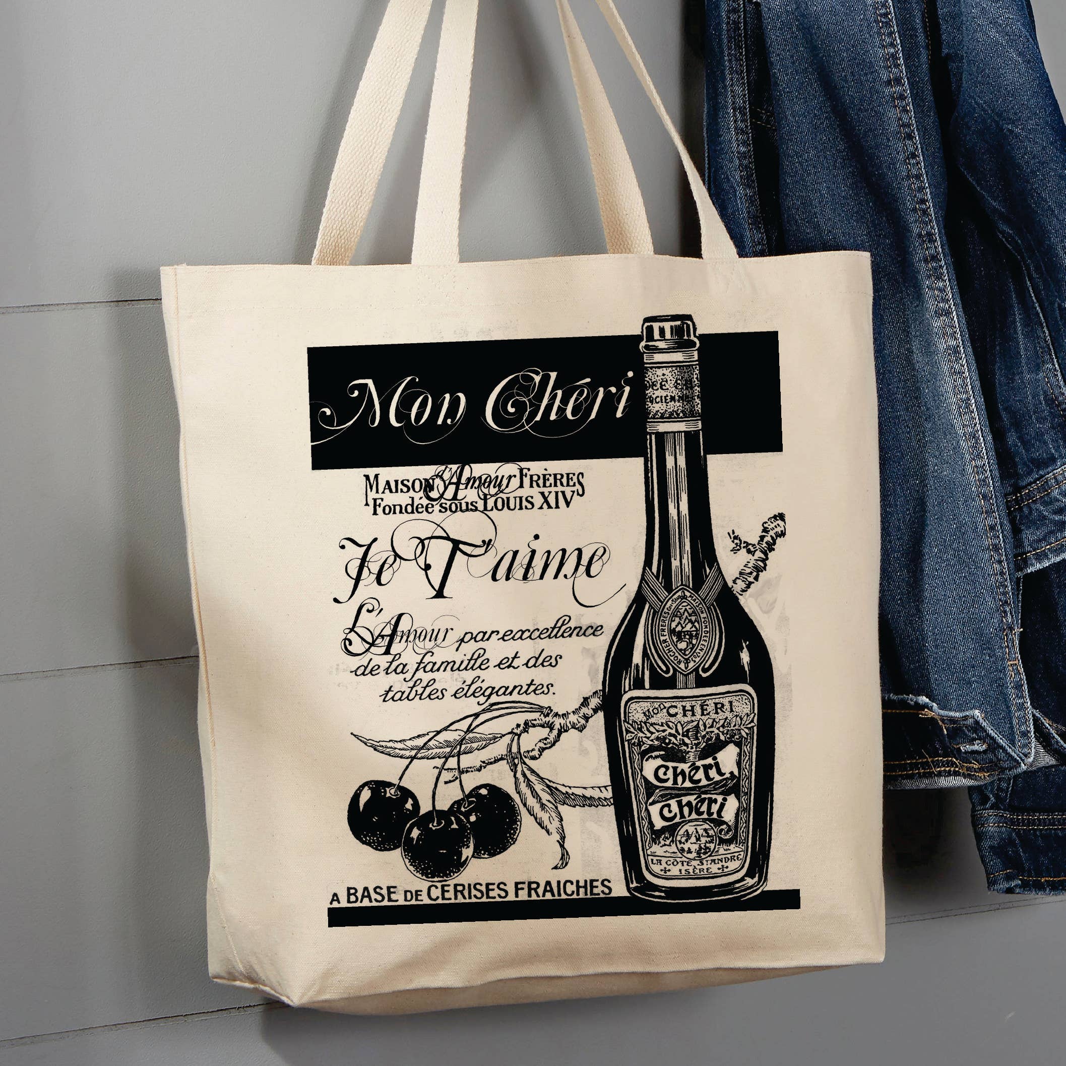Victorian French Mon Cheri Paris 12 oz Tote Bag