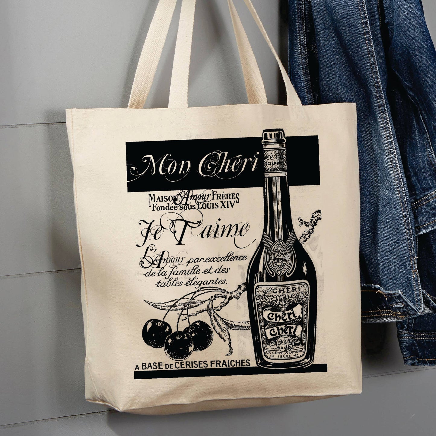 Victorian French Mon Cheri, Paris, 12 oz Tote Bag