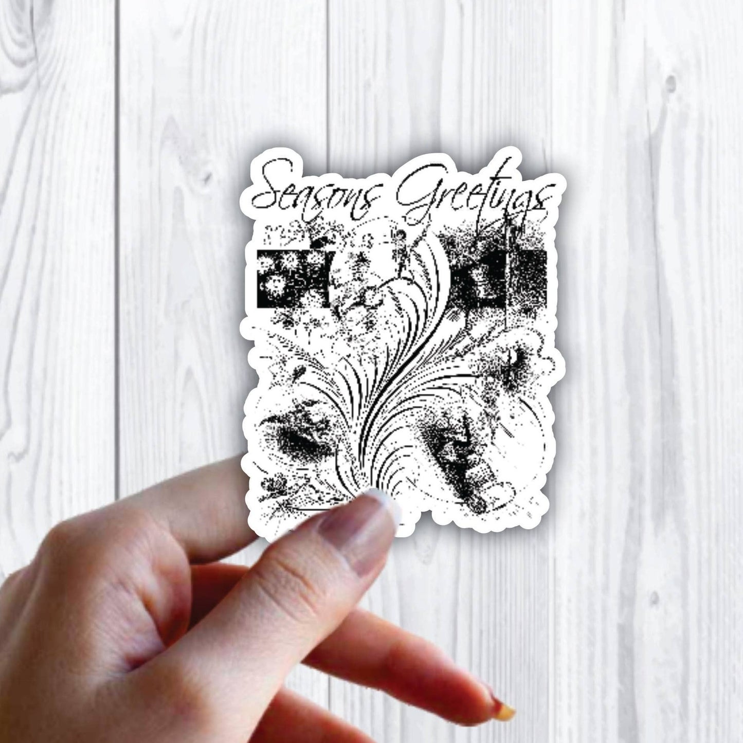 Seasons Greetings Fancy Sleigh Sticker