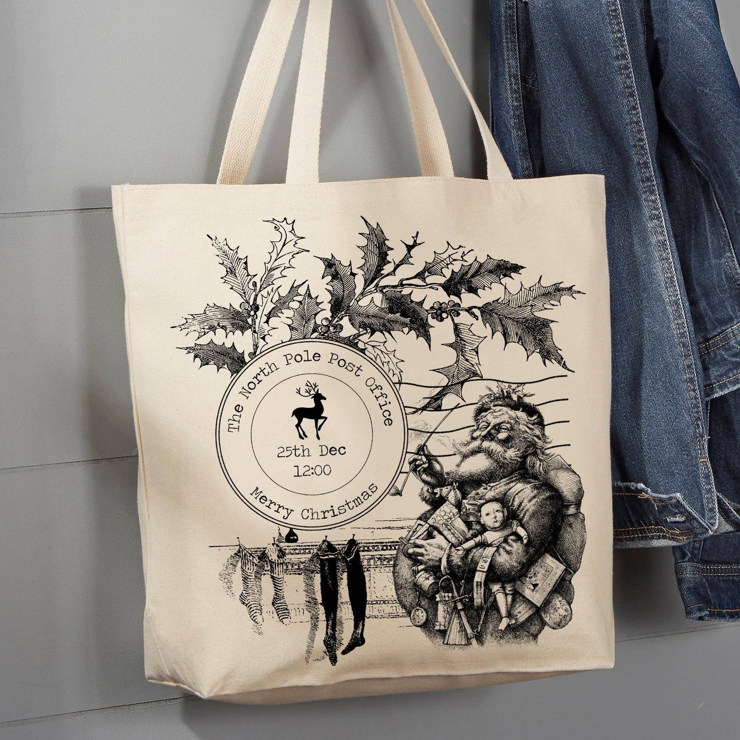 North Pole Post Office Santa 12 oz Tote Bag