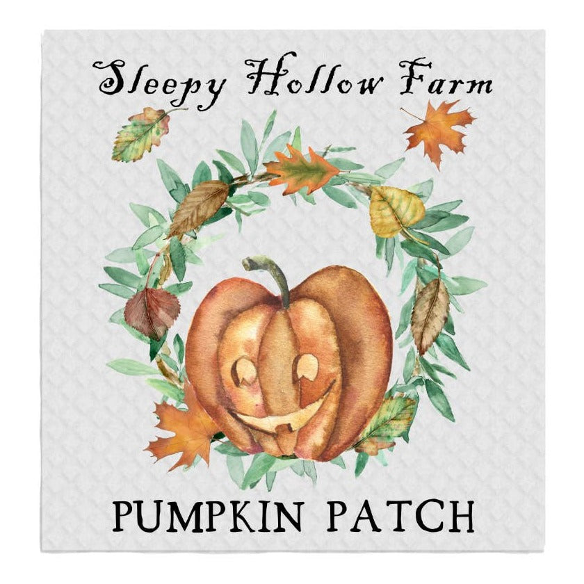 Sleepy Hollow Farm Pumpkins Halloween SWEDISH DISH CLOTHS