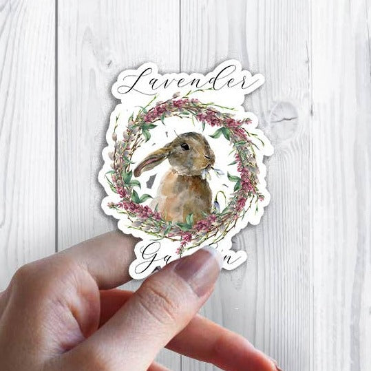 Spring Bunny Lavender Garden Sticker Waterproof Vinyl