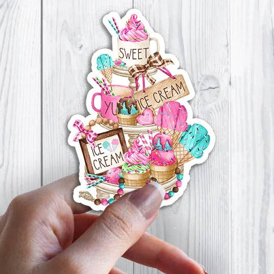 Ice Cream Sweet 3 Tier Tray Sticker