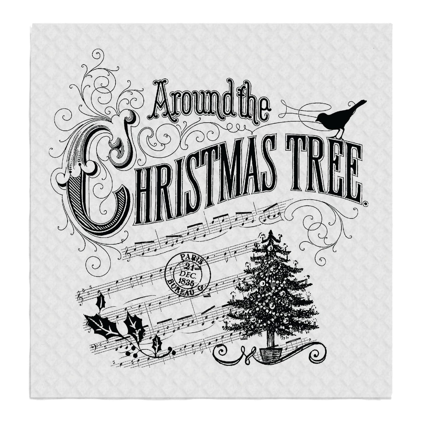 Around the Christmas Tree Music Notes, SWEDISH DISH CLOTHS