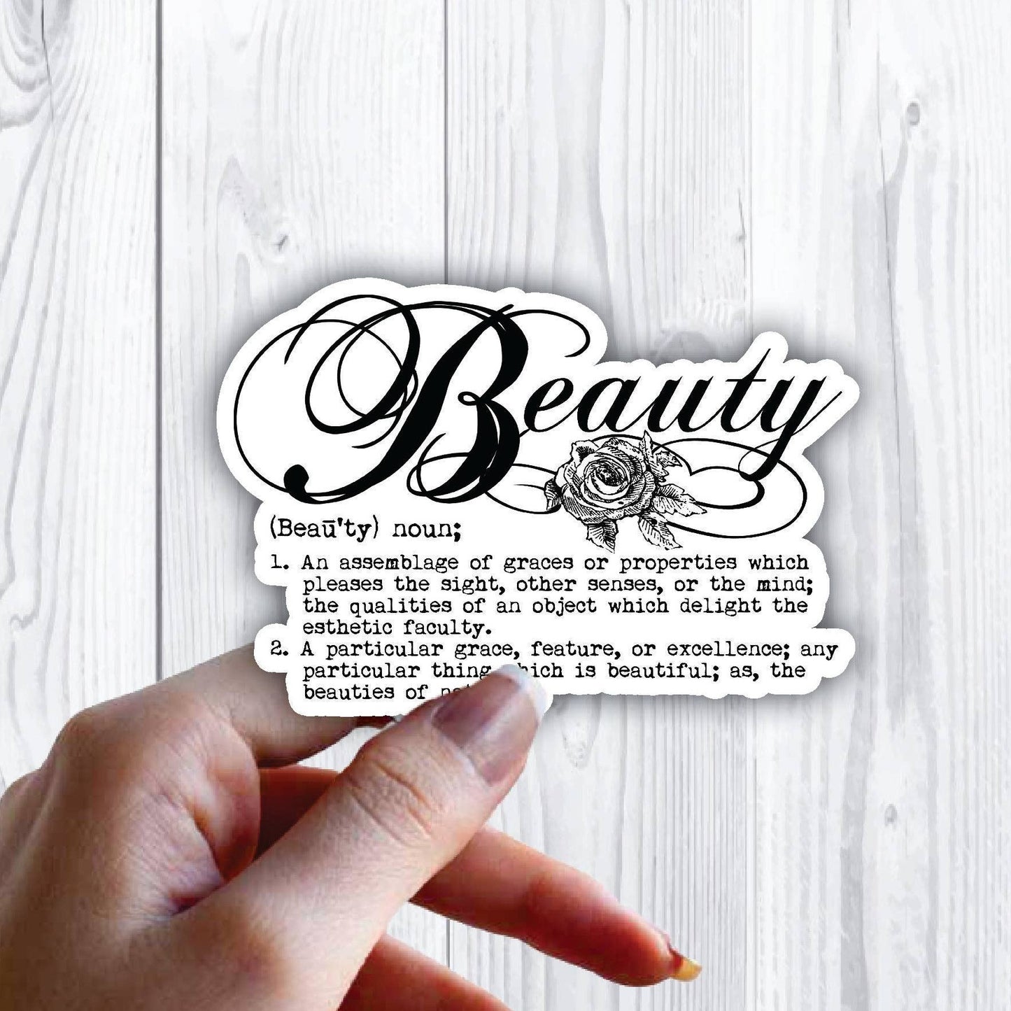 Beauty Definition Fancy Cursive Sticker