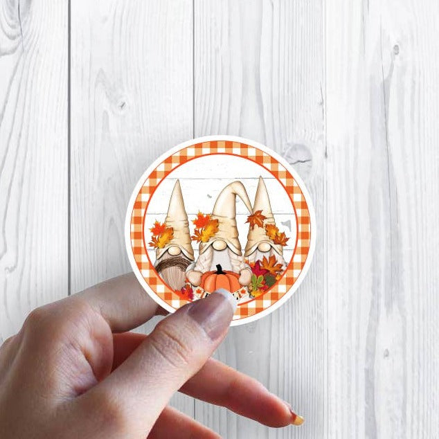 Fall Autumn Gnome Pumpkins Sticker