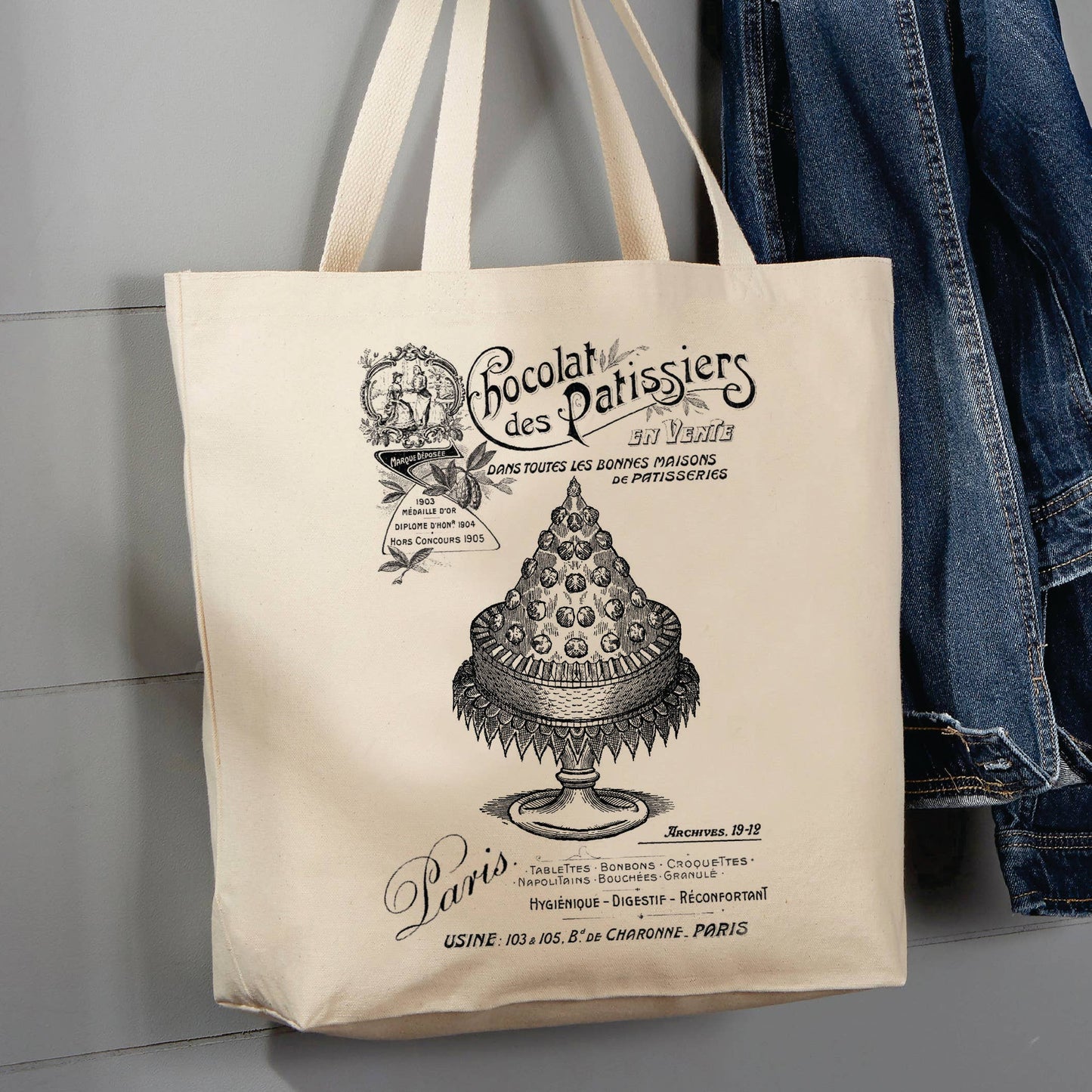 Victorian French pastries, Des Patissiers, 12 oz Tote Bag