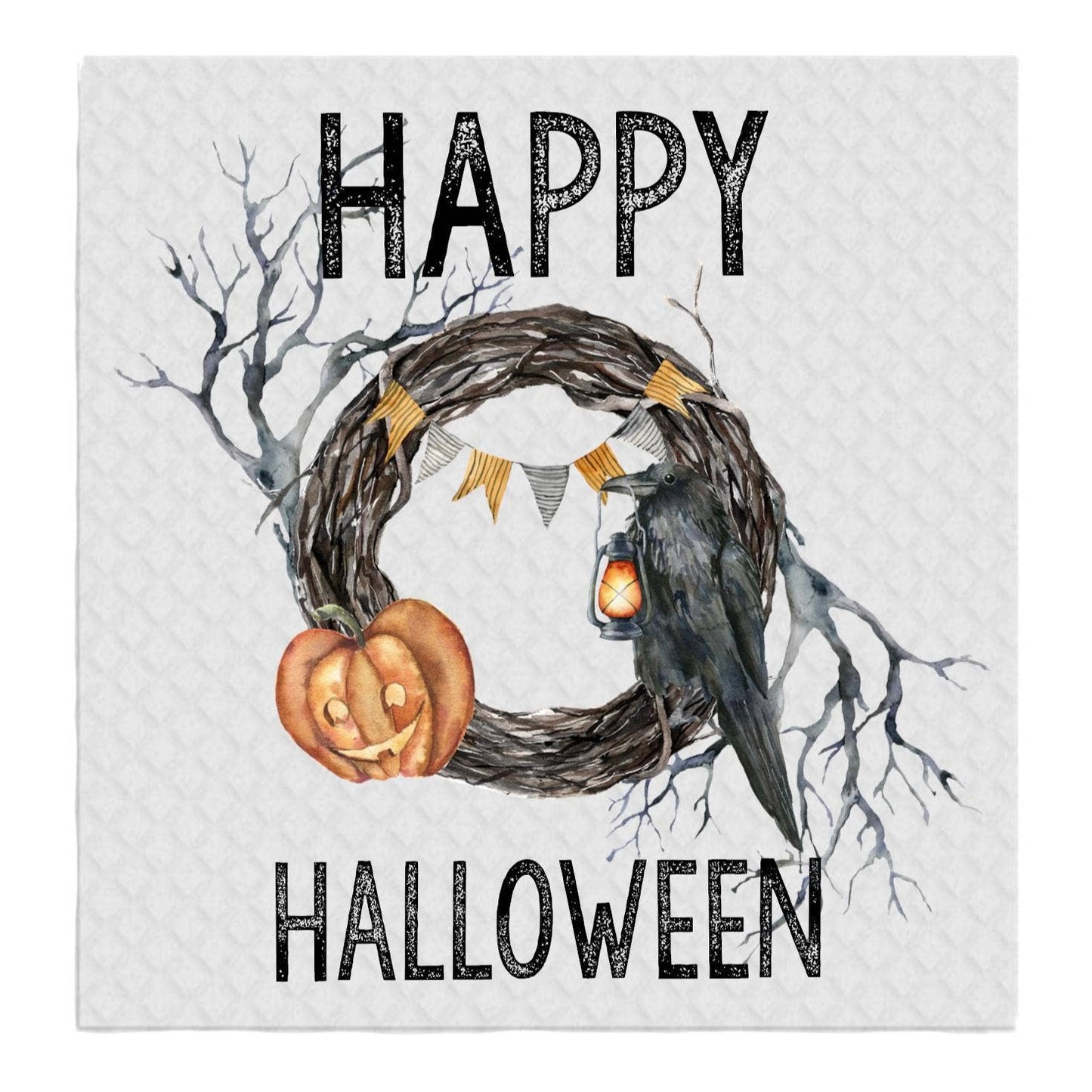 Happy Halloween Wreath SWEDISH DISH CLOTHS Kitchen