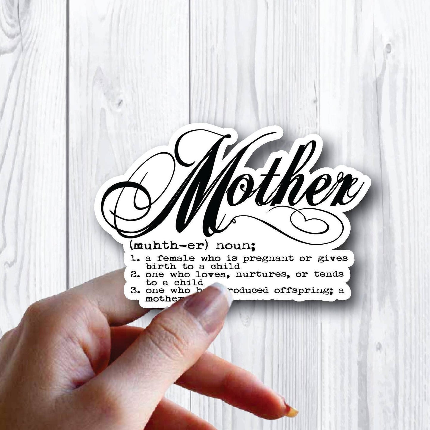 Definition of Mother Fancy Cursive Sticker