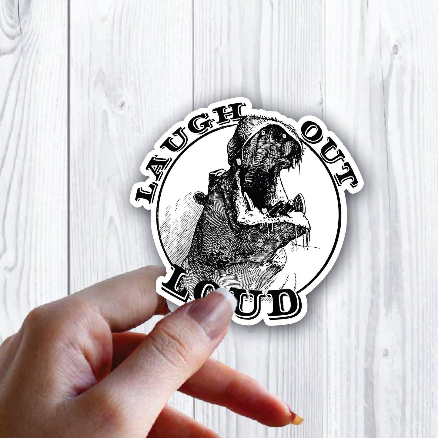 Laugh Out Loud Hippo Hippopotamus Sticker