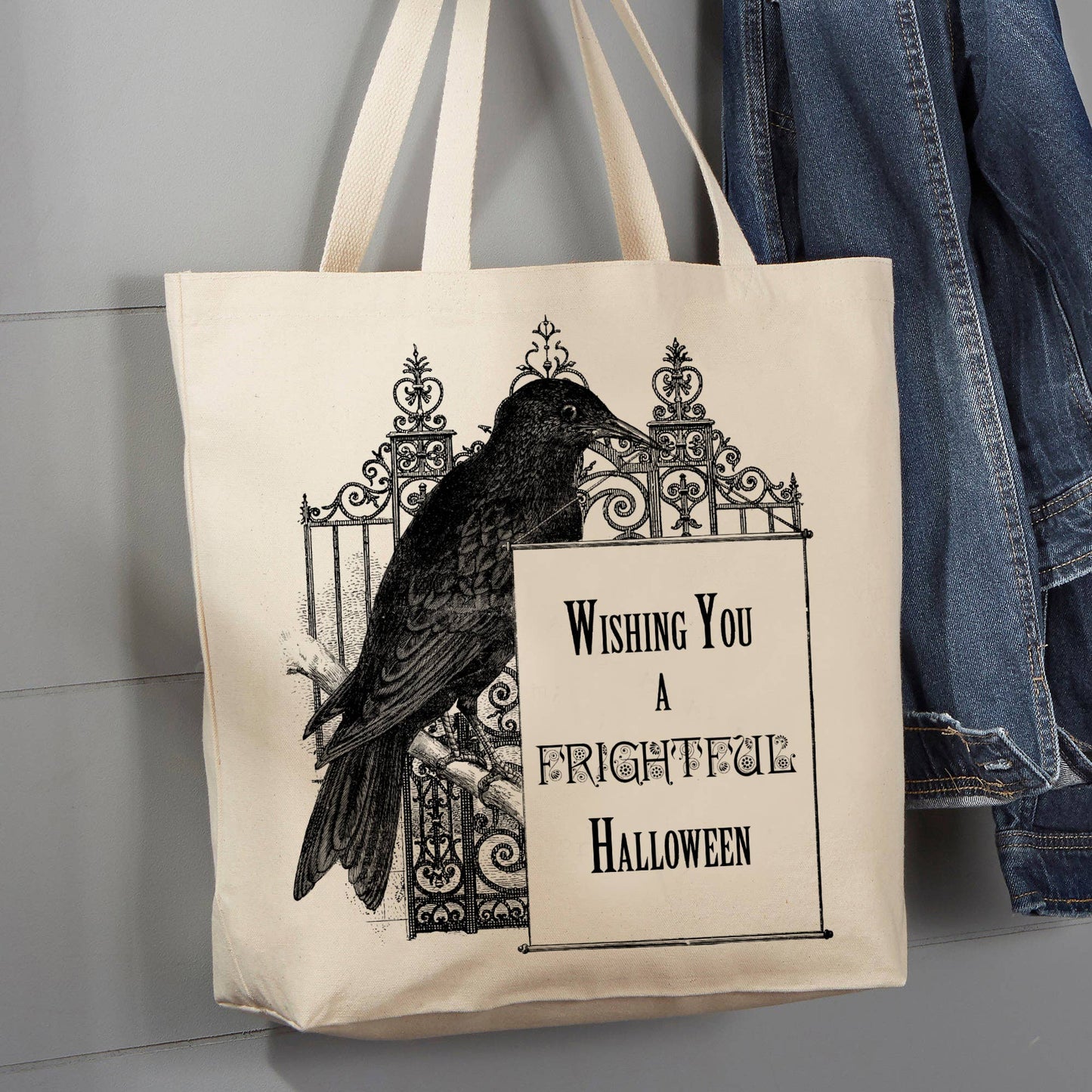 Wishing You a Frightful Halloween 12 oz Tote Bag
