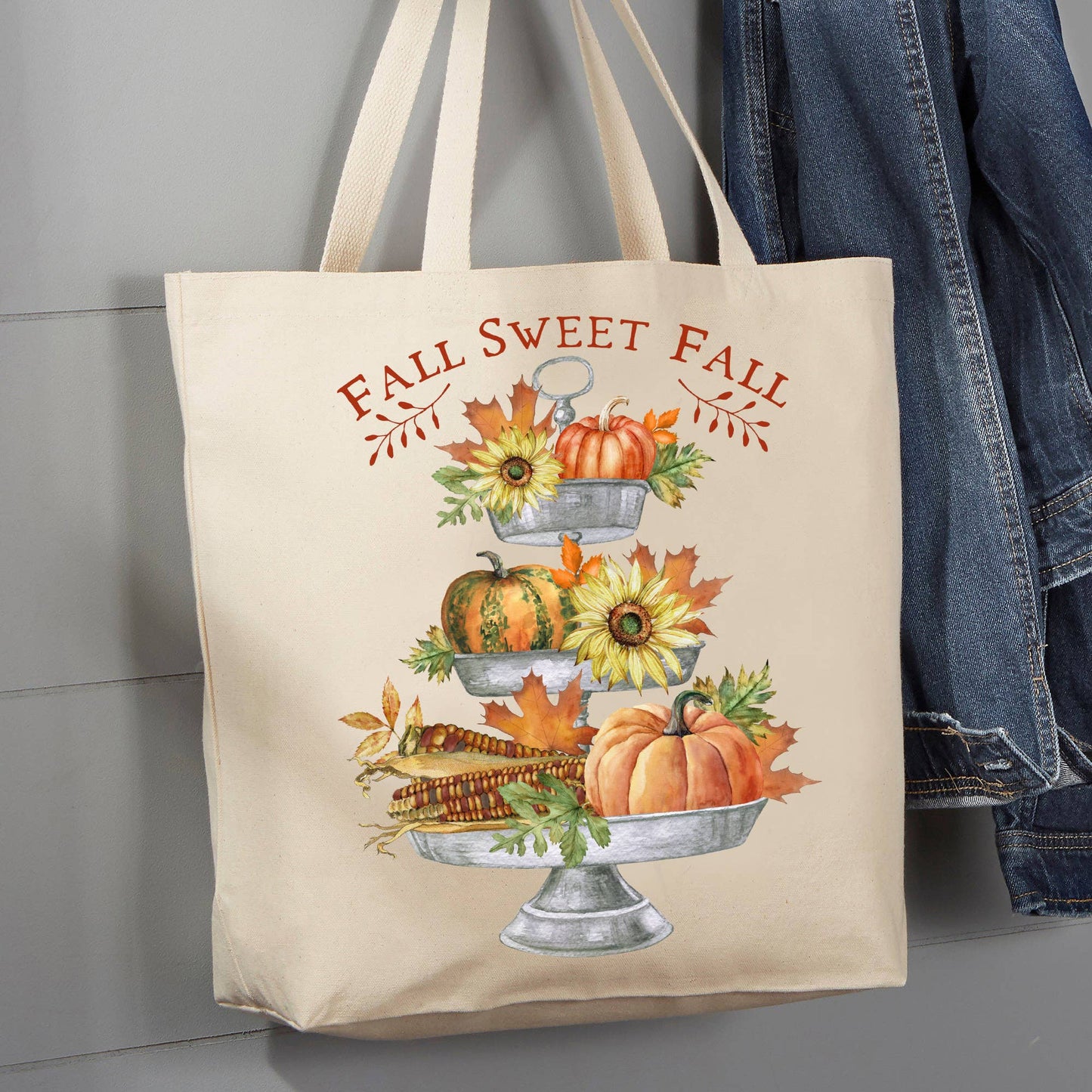 Fall Sweet Fall Thanksgiving, 12 oz Tote Bag
