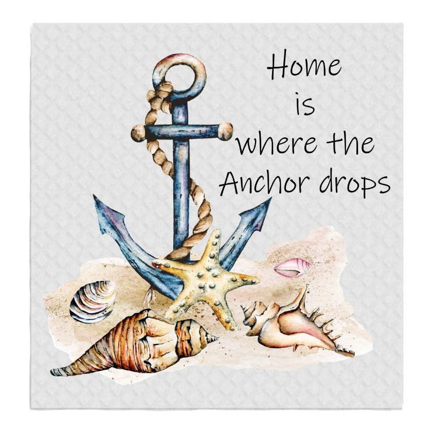 Beach Sea Shells Anchore SWEDISH DISH CLOTHS Kitchen Towel