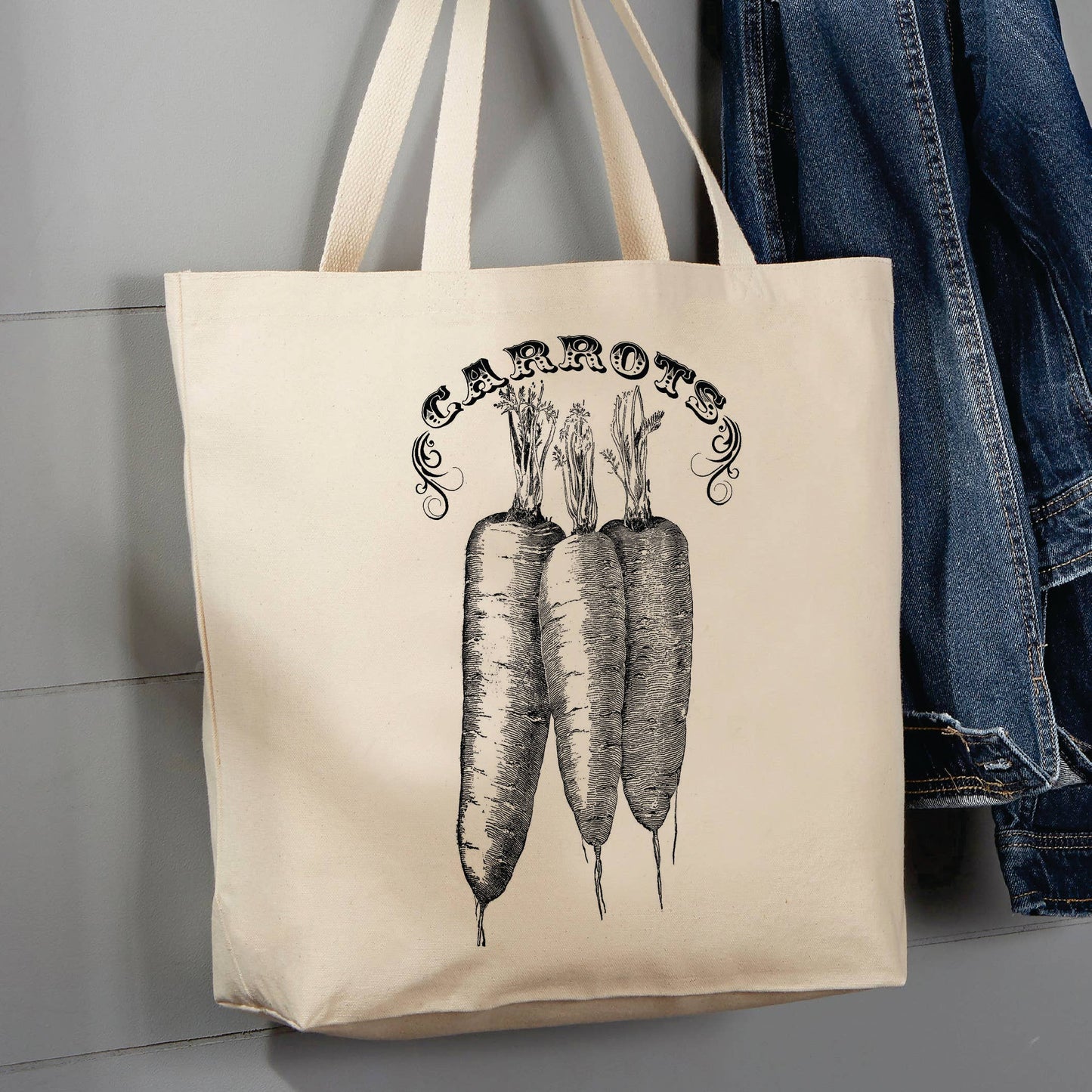 Country Farm, Carrots, 12 oz Tote Bag