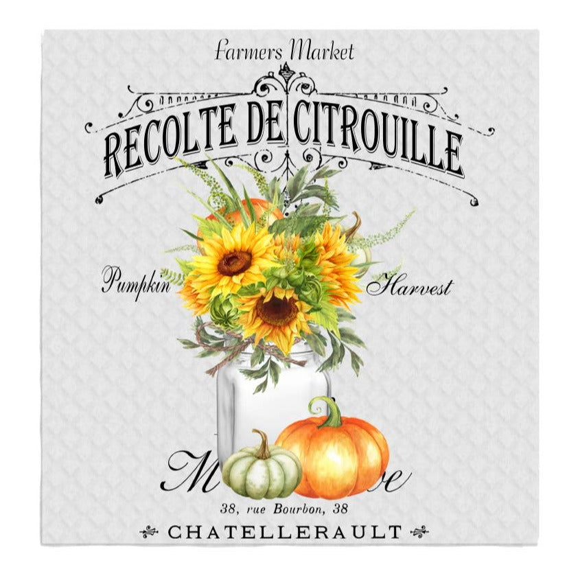 Pumpkin Harvest Autumn French SWEDISH DISH CLOTH Kitchen