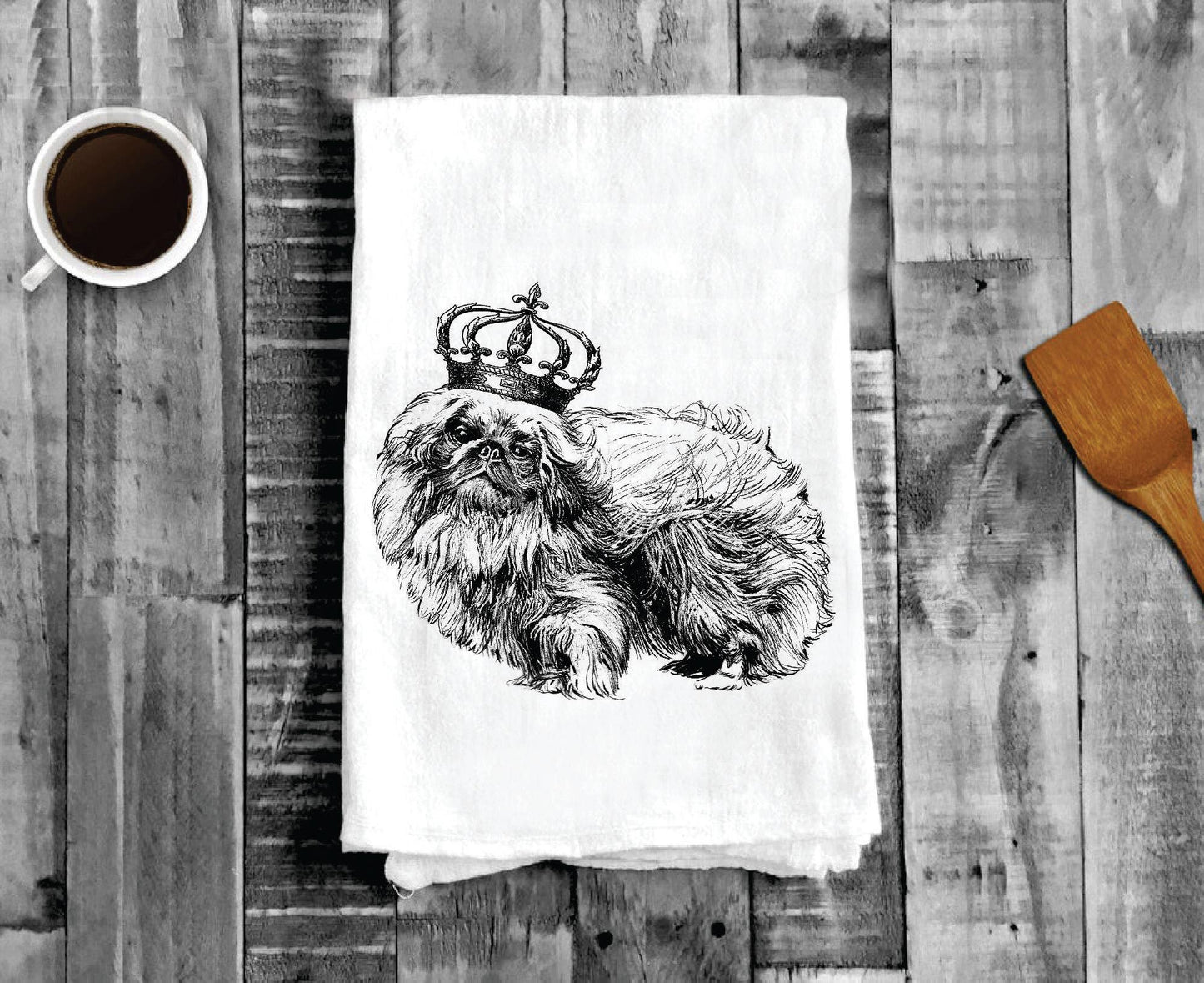 Pekingese Dog Crown, Cotton Tea Towels