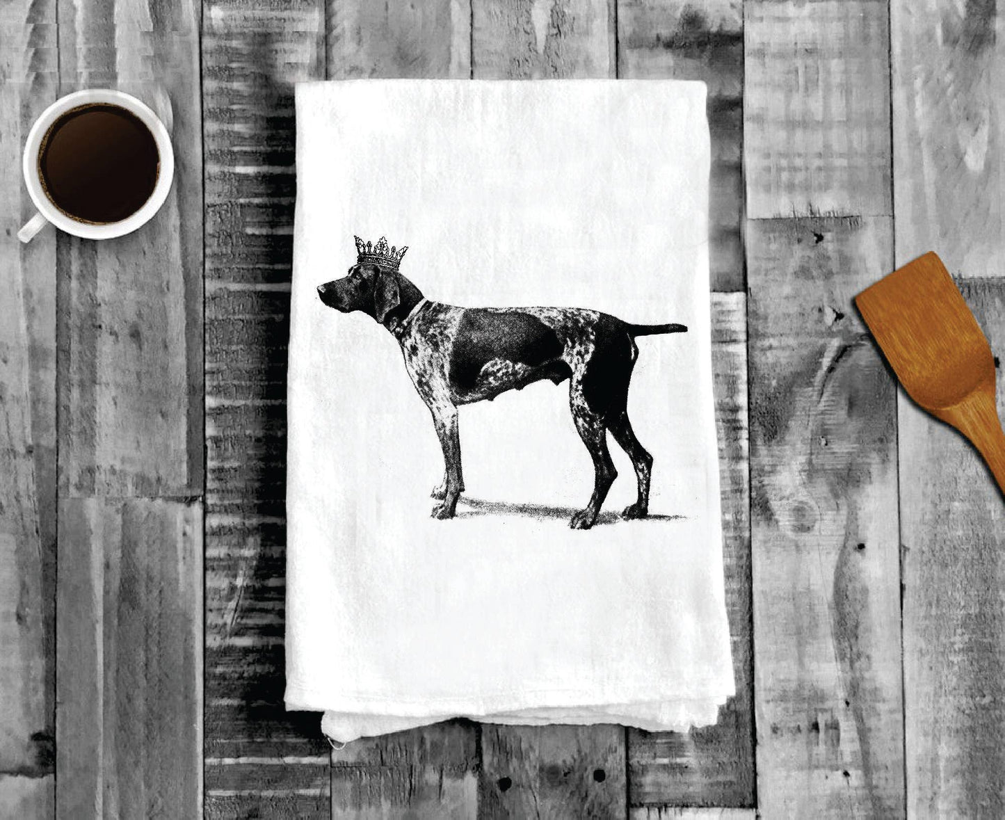 German Shorthaired Pointer Dog Crown, Cotton Tea Towels