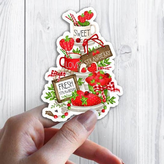 Sweet Fresh Strawberries Summer Sticker