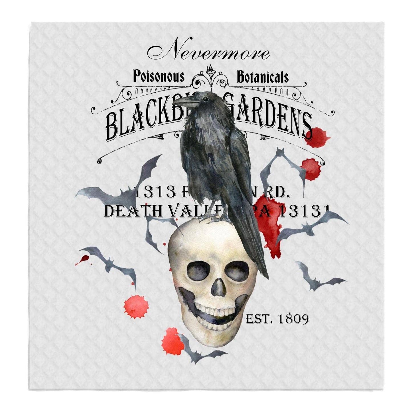 Blackbird Garden Crow Halloween SWEDISH DISH CLOTHS Kitchen