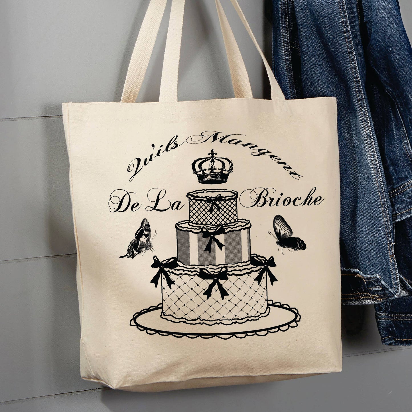 Vintage French, Lets Eat Cake, 12 oz Tote Bag