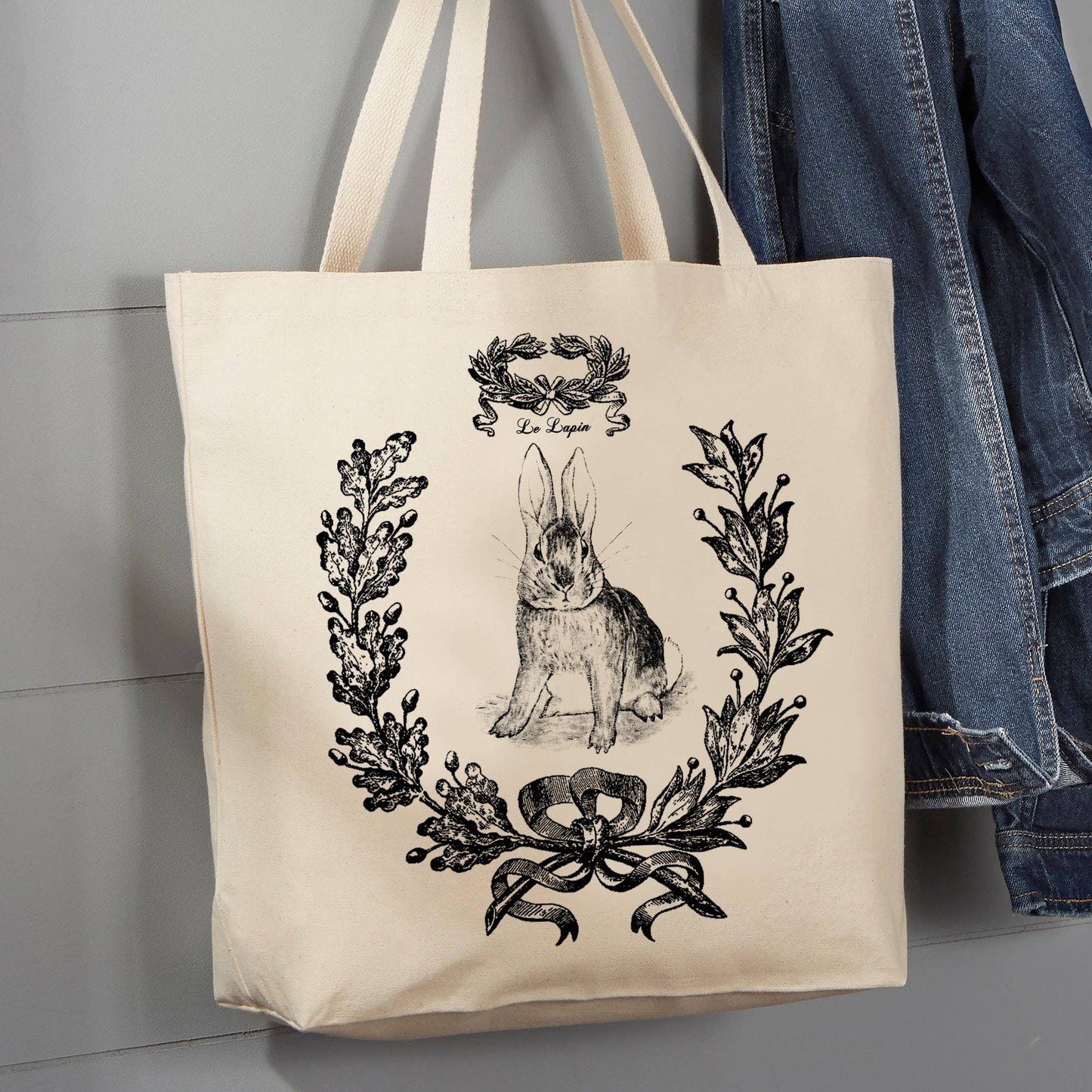 French Bunny, Easter, Le Lapin, 12 oz Tote Bag
