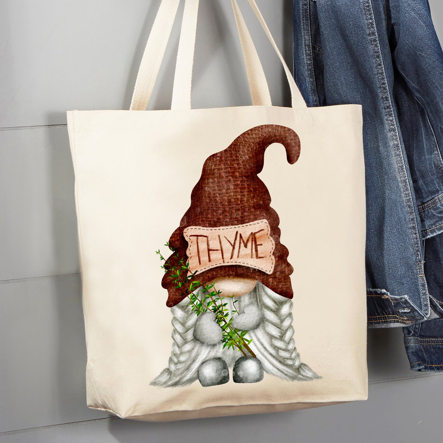 Gnome Herbs Thyme Kitchen 12 oz Canvas Tote Bag