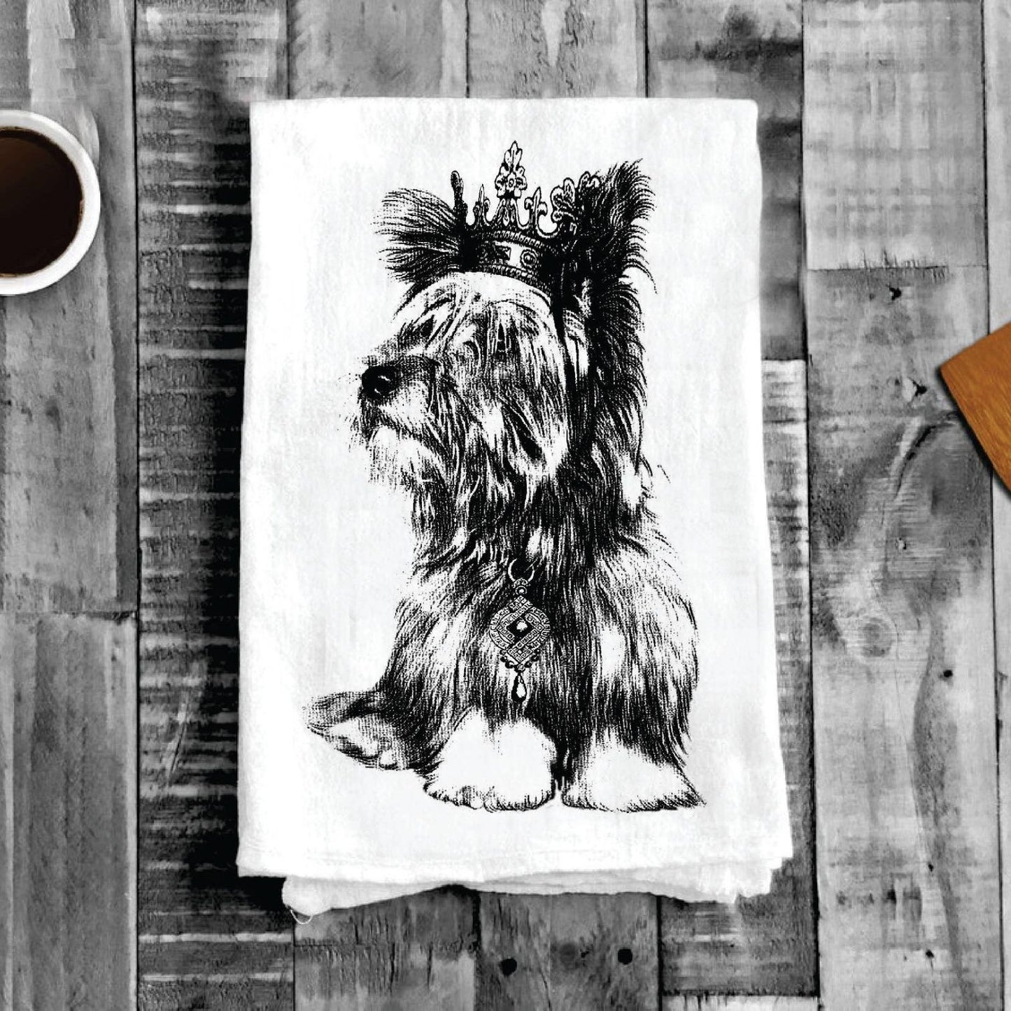 Yorkshire Terrier Dog Crown, Cotton Tea Towels
