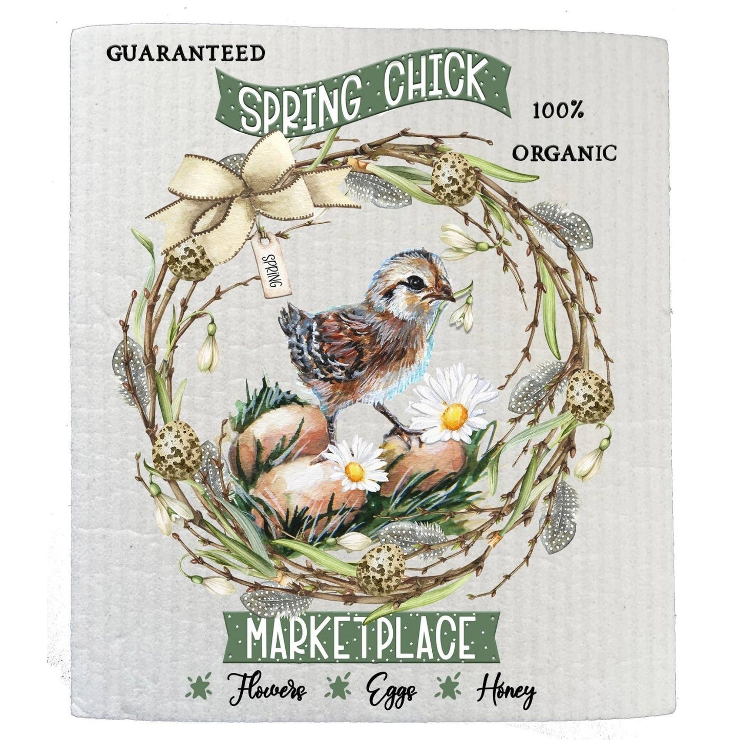Spring Chicks Flowers Marketplace Kitchen SWEDISH DISH CLOTH