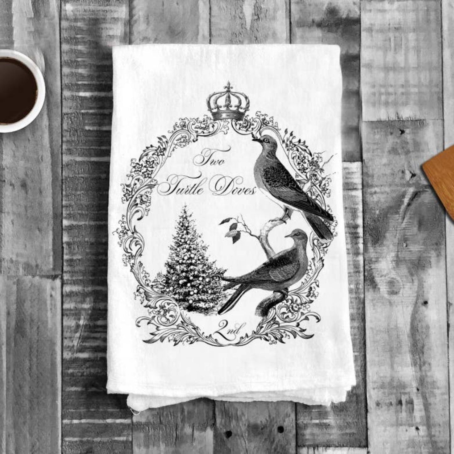 Two Turtle Doves Christmas, Cotton Tea Towels