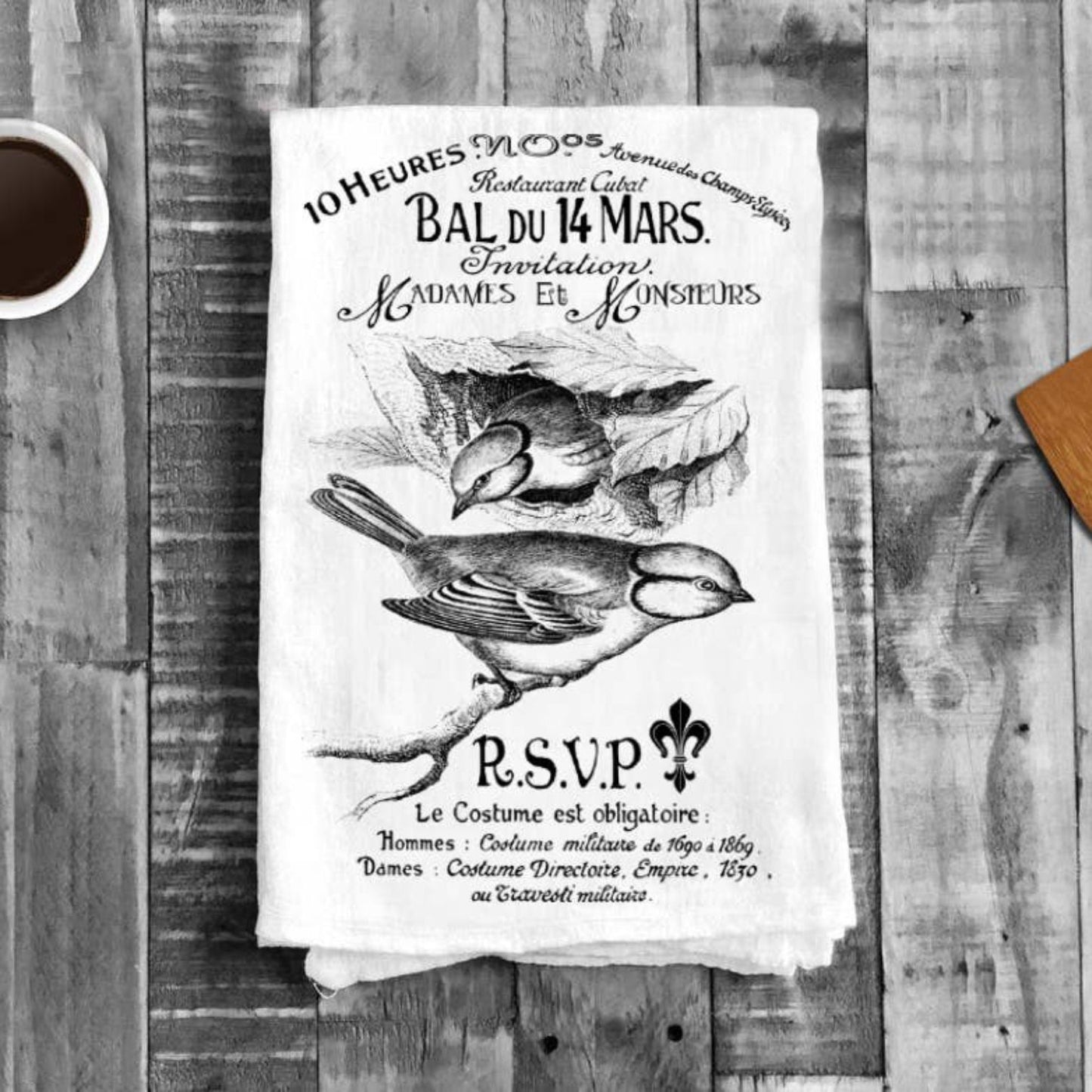 French Birds RSVP, Cotton Tea Towels