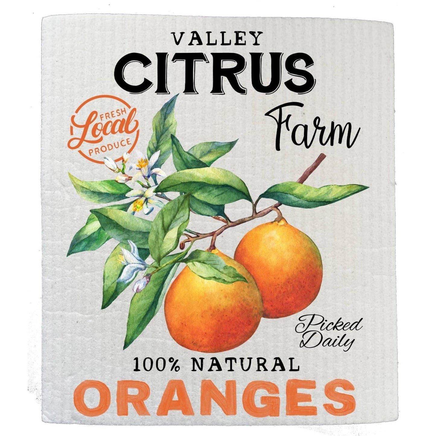 Farm Fresh Citrus Oranges Kitchen SWEDISH DISH CLOTHS